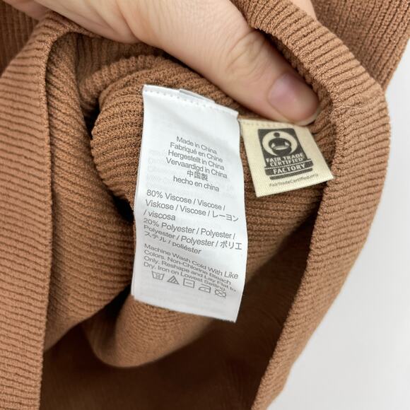 Madewell Top Womens XS Tank Bradbury Sweater Square Neck Brown NWT - Picture 6 of 7